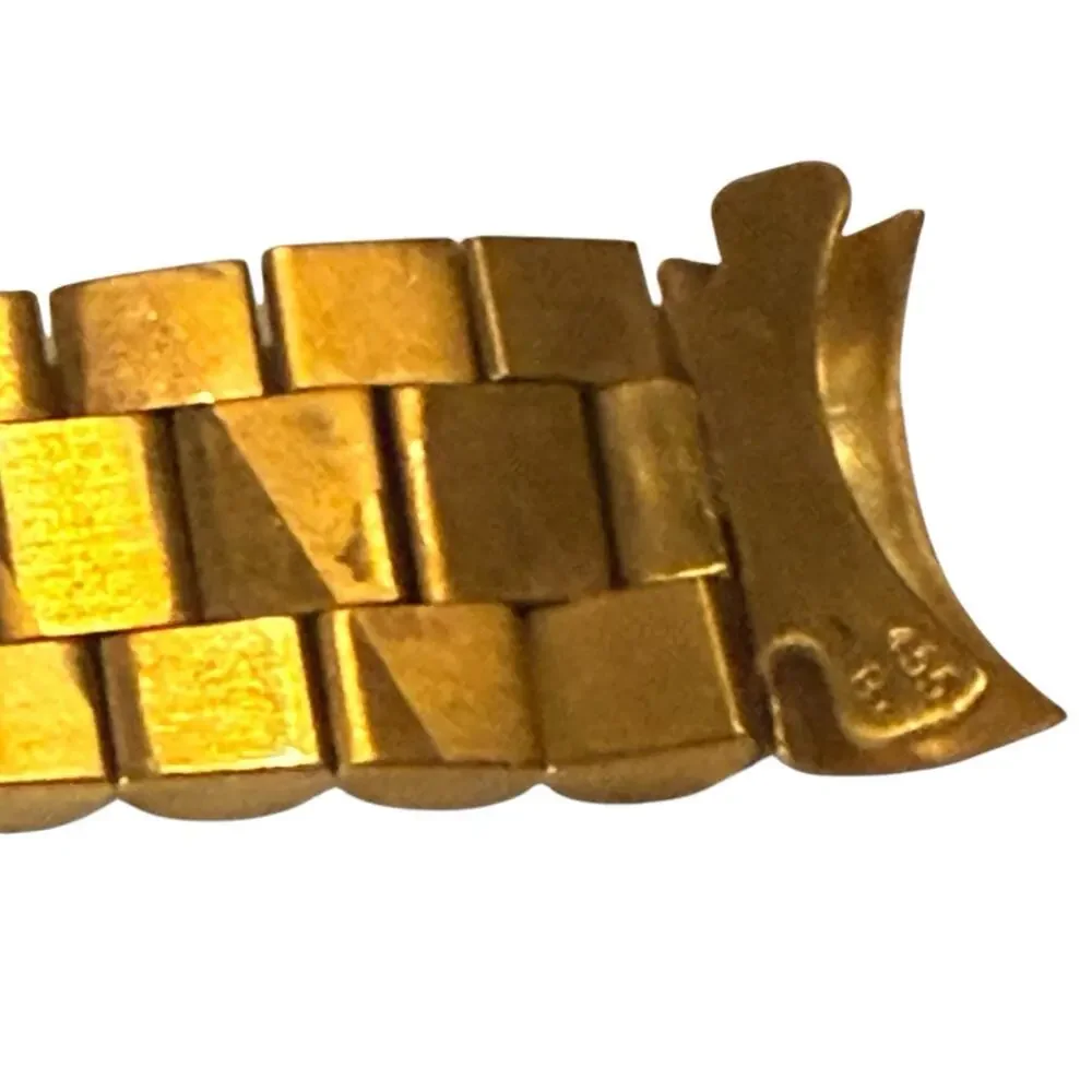 Vintage ENICAR Gold Tone Watch Band / Bracelet President Style Saturn Clasp